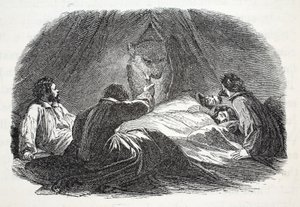O urso no acampamento, ilustração de &39;a segunda expedição Grinnell em busca de Sir John Franklin ...&39;, 1856